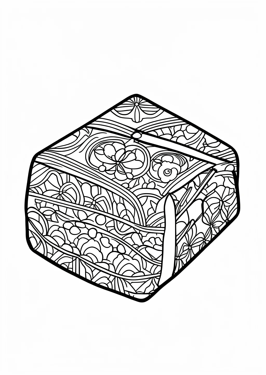 New Year Furoshiki Coloring Page