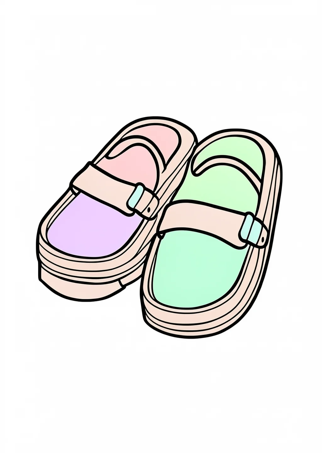 New Year Geta Coloring Page – colored example