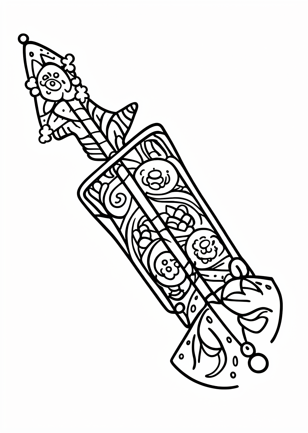 New Year Hamaya Coloring Page – line art