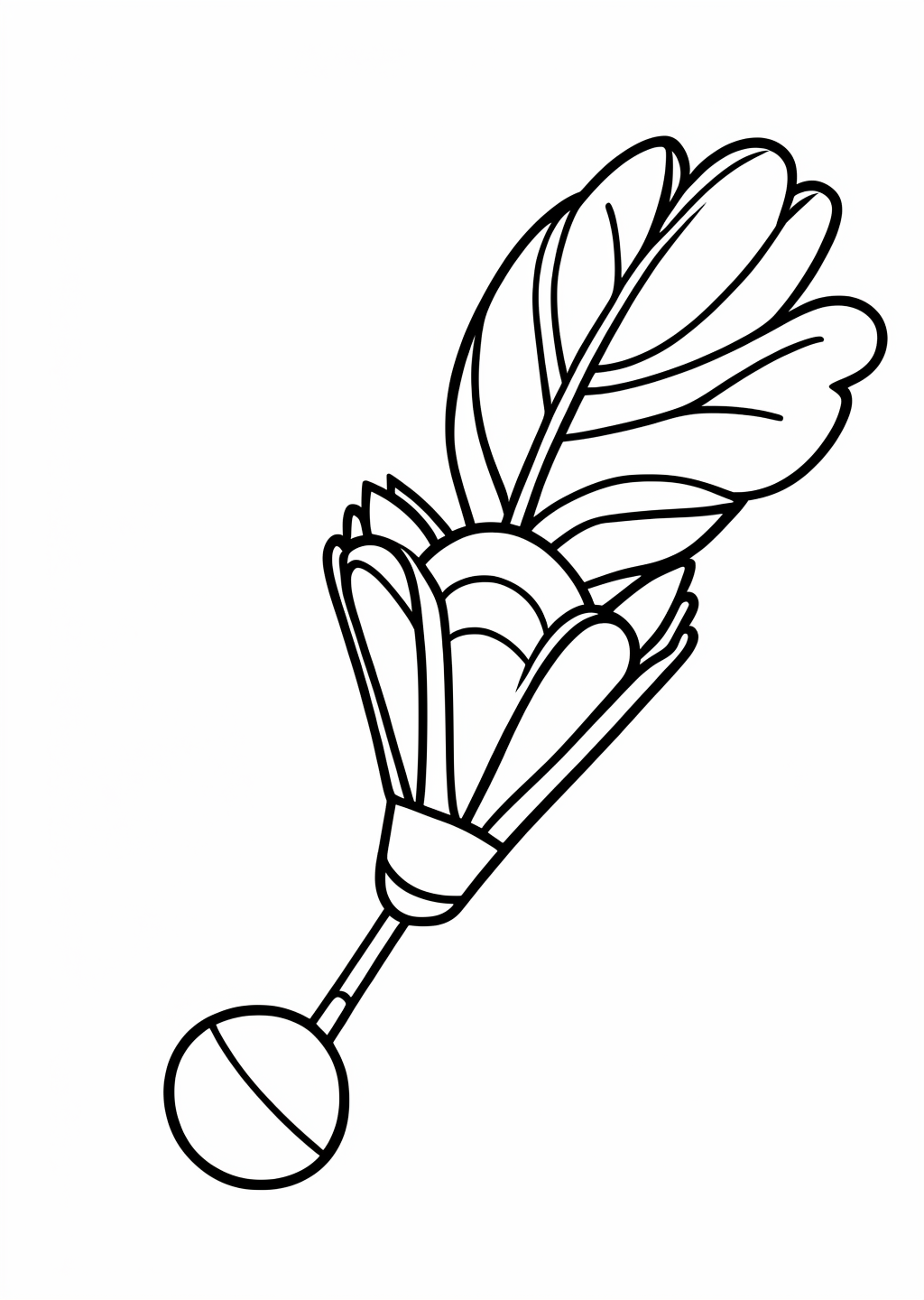 New Year Hanetsuki Coloring Page – line art