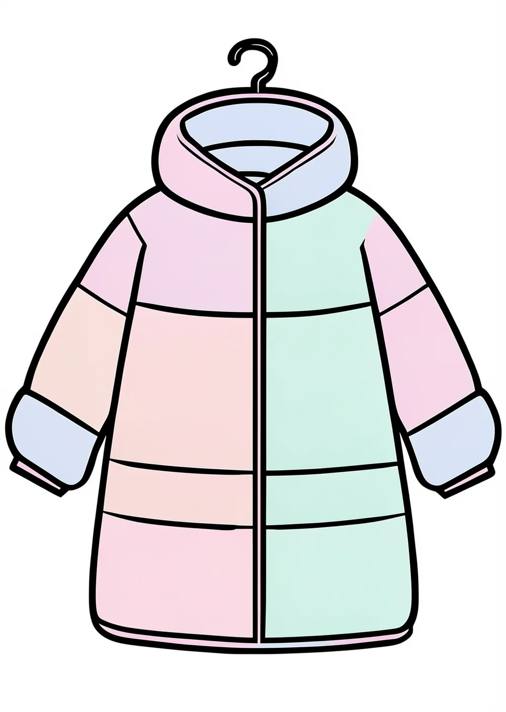 New Year Hanten Coloring Page – colored example