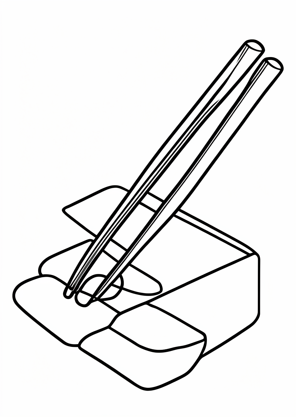 New Year Chopsticks Coloring Page – line art