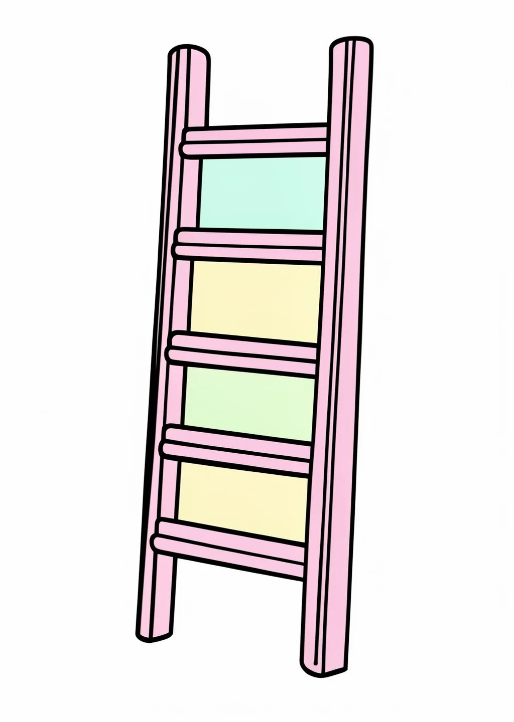 New Year Ladder Coloring Page – colored example