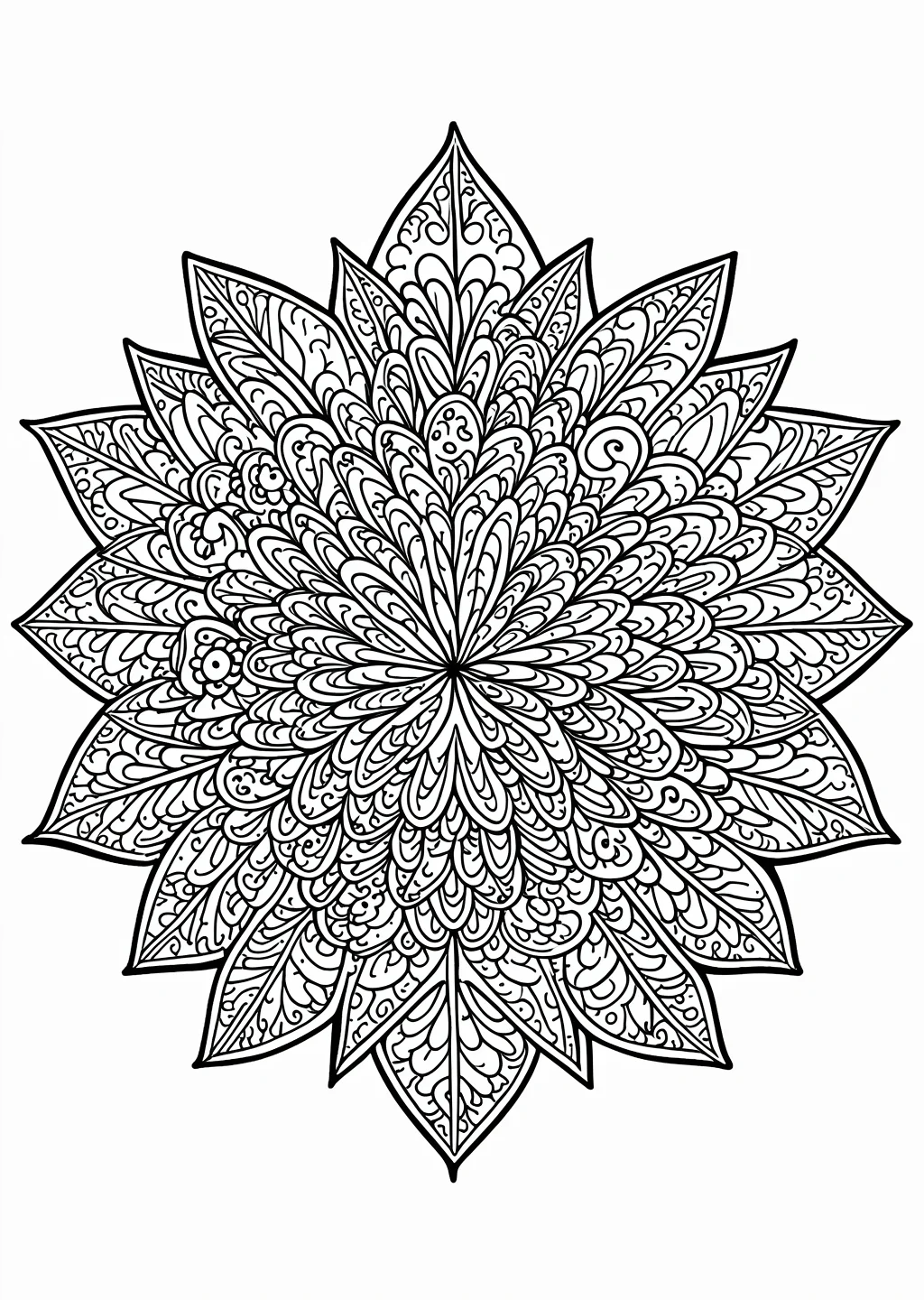 Leaf Mandala Coloring Page