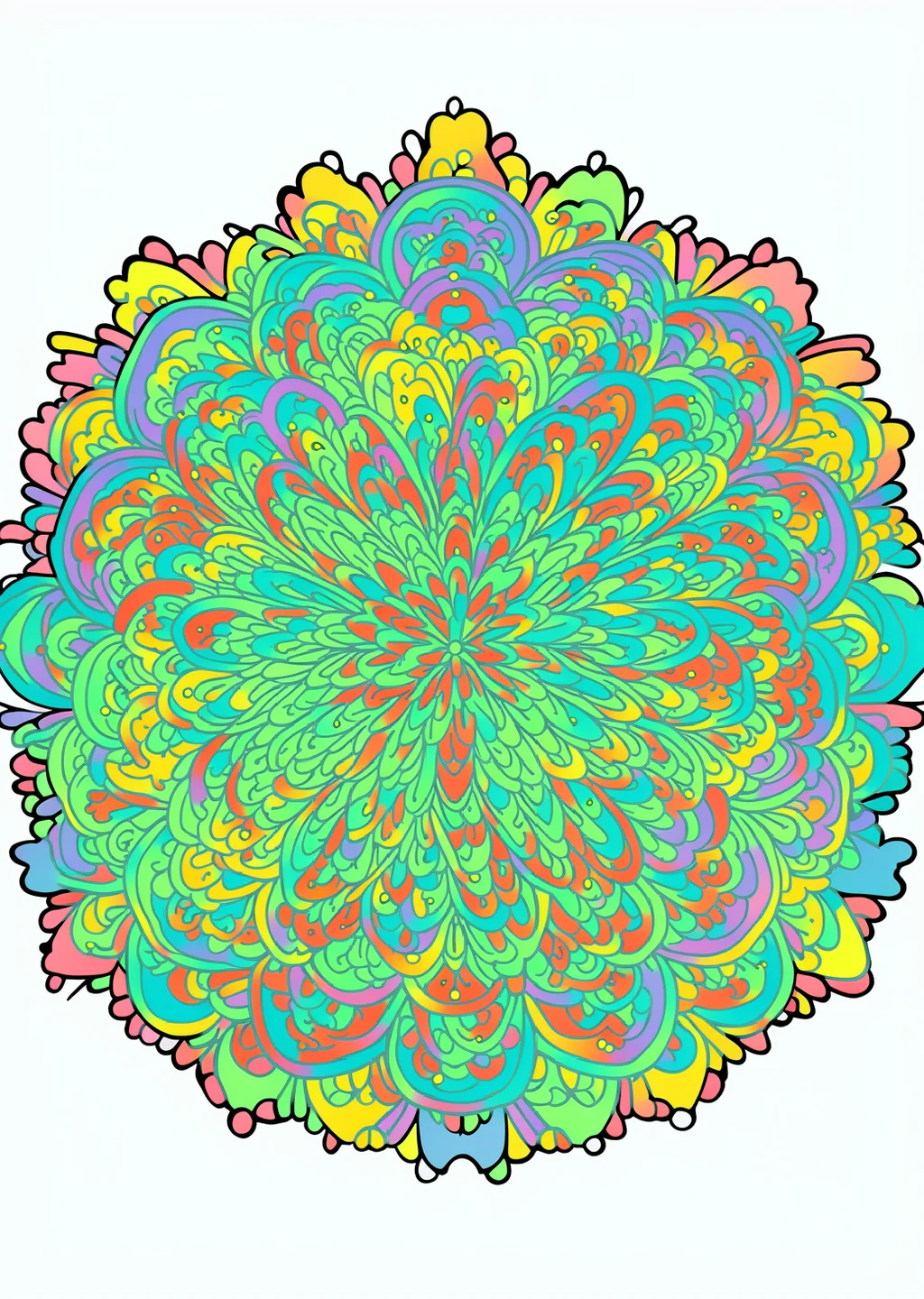 Desenho para colorir: mandala de flor – colored example