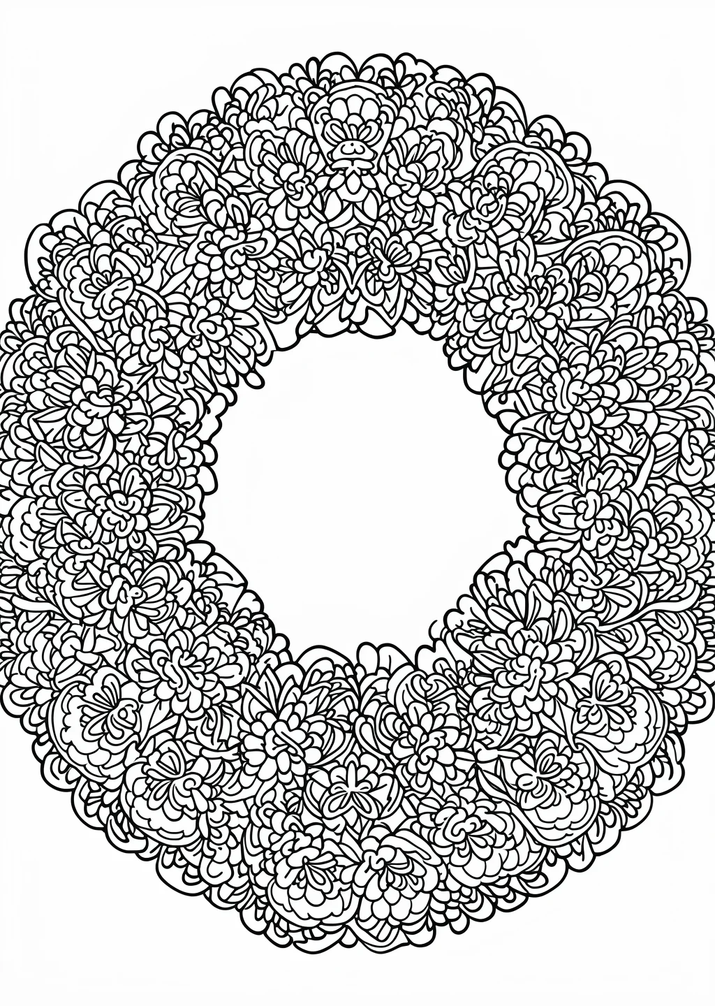 Flower Wreath Mandala Coloring Page