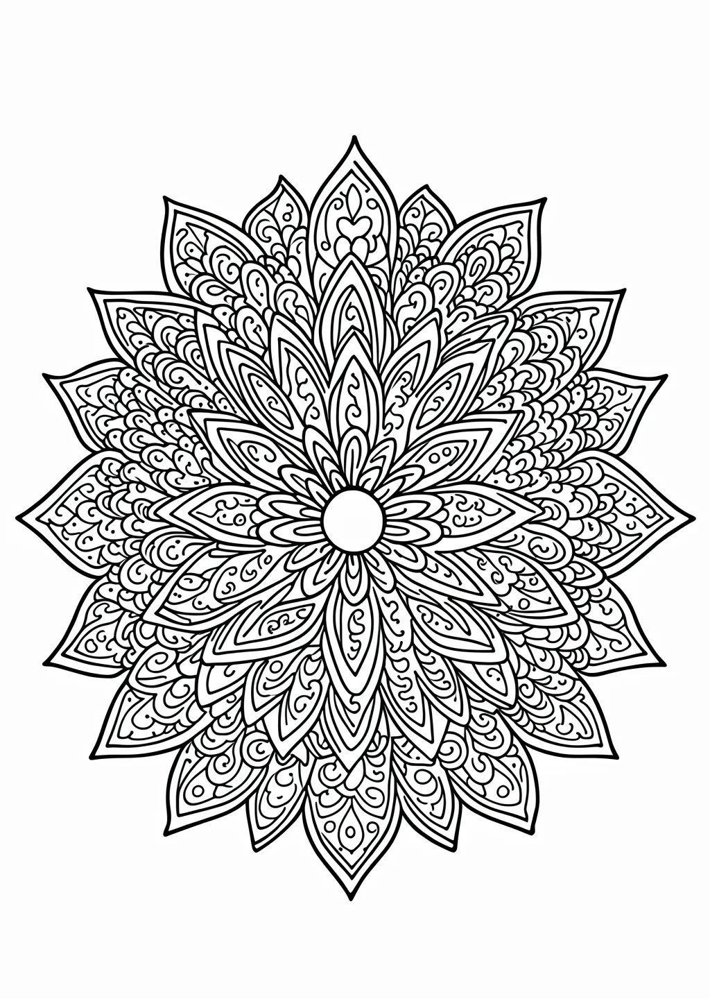 Floral Mandala Coloring Page