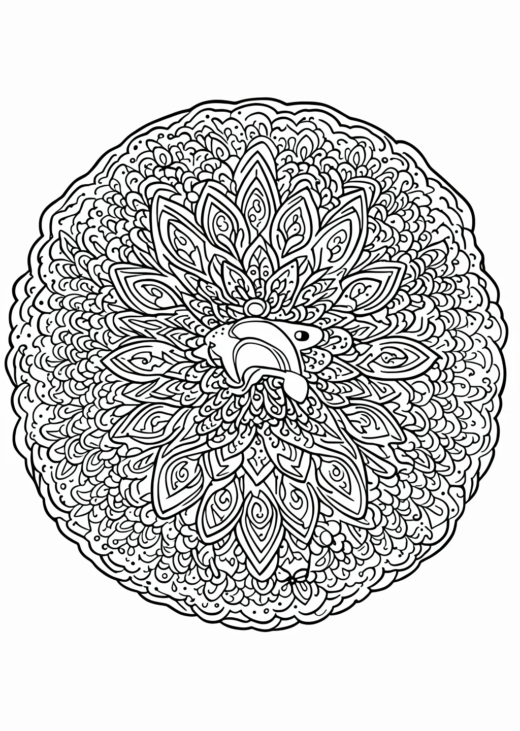 Dolphin Mandala Coloring Page