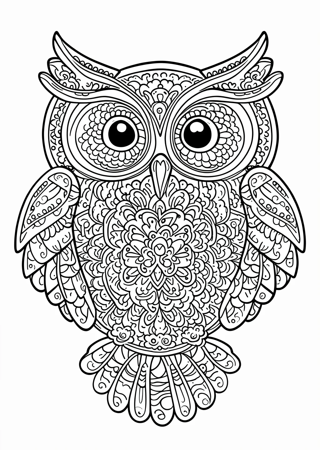 Owl Mandala Coloring Page