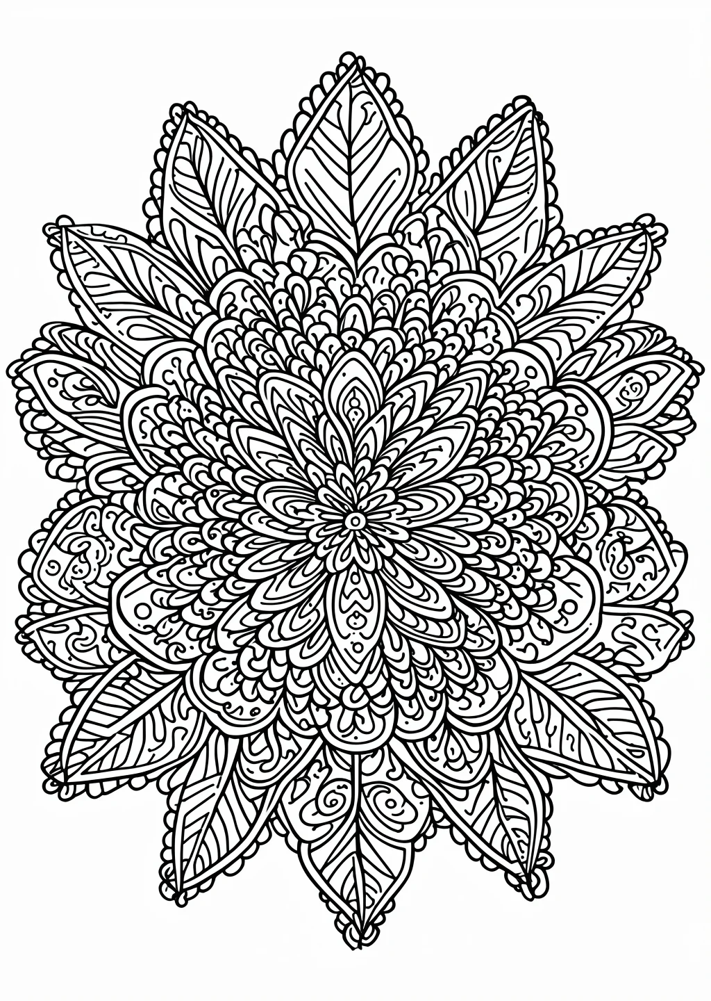 Feather Mandala Coloring Page