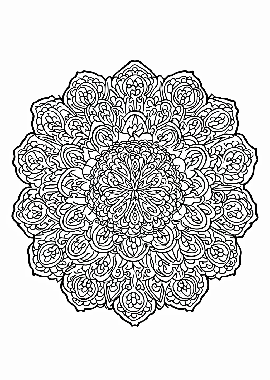 Geometric Mandala Coloring Page