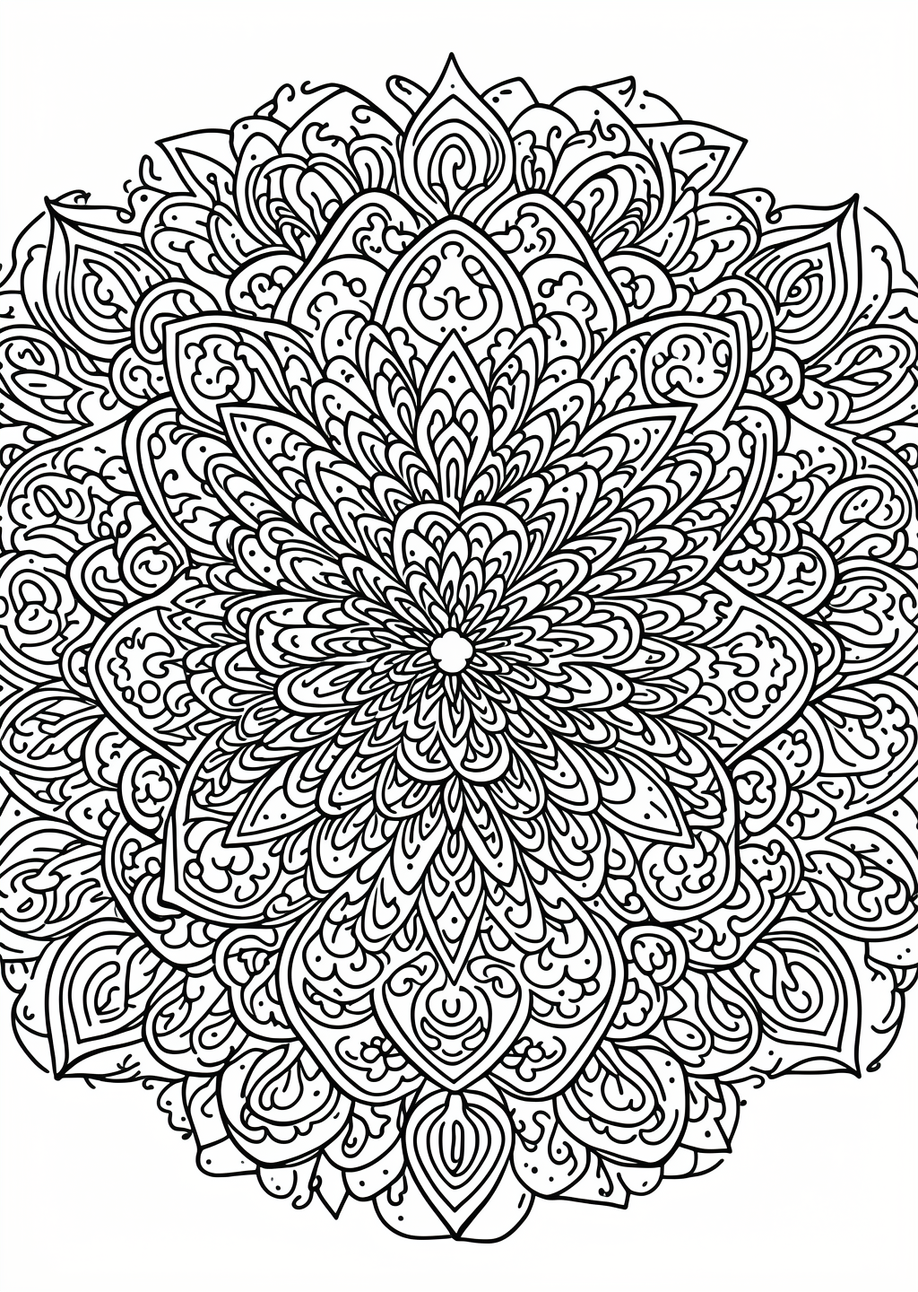 Halloween Mandala Coloring Page – line art