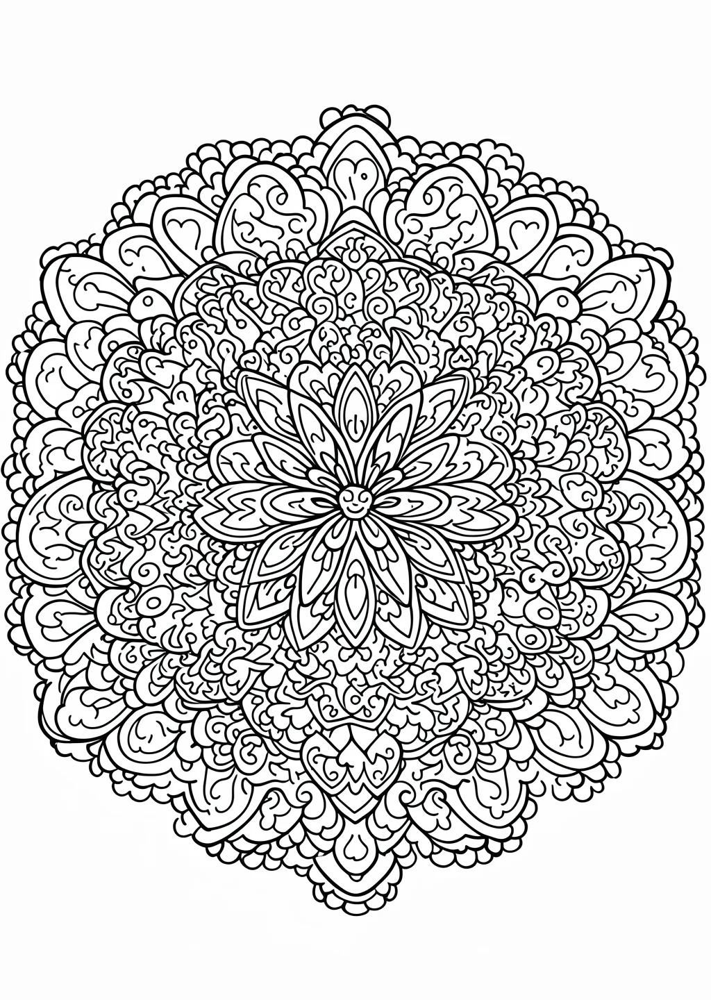 Heart Mandala 2 Coloring Page
