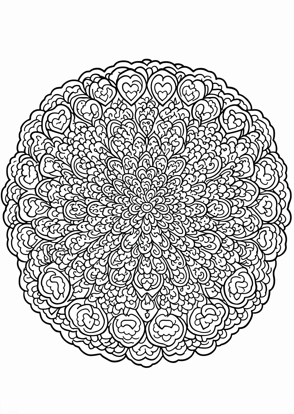 Heart Mandala Coloring Page