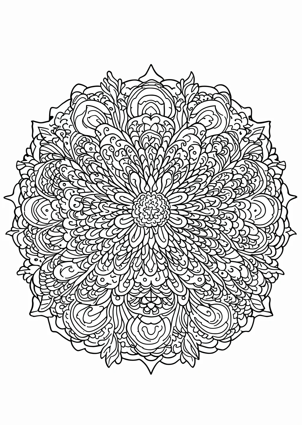 Cat Mandala Coloring Page