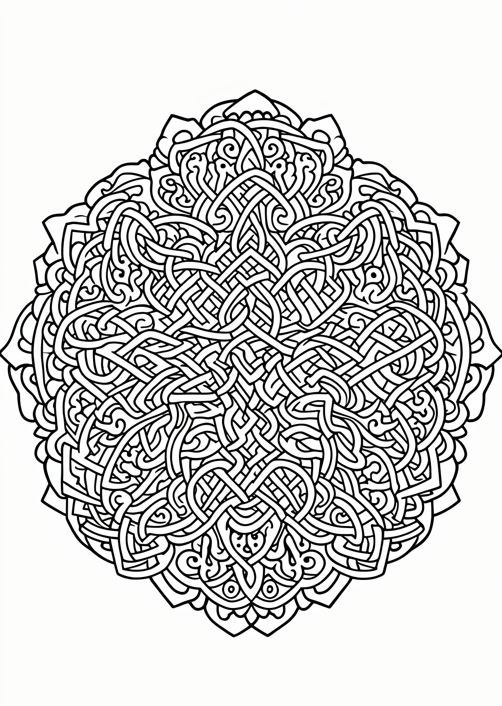 Celtic Mandala Coloring Page – line art