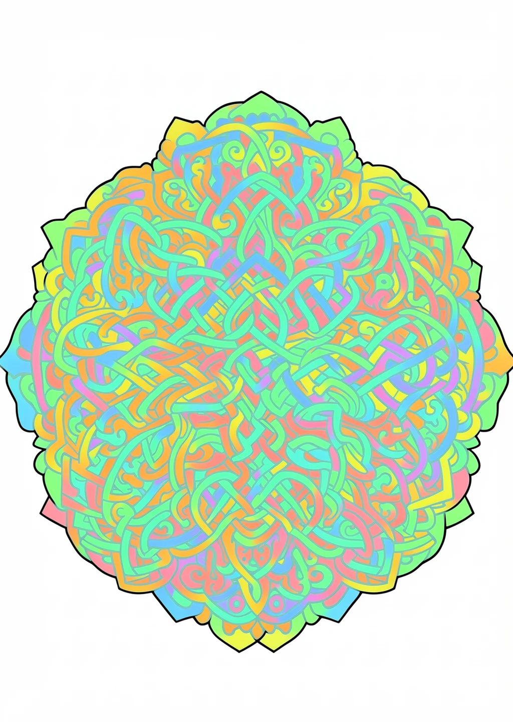Celtic Mandala Coloring Page – colored example