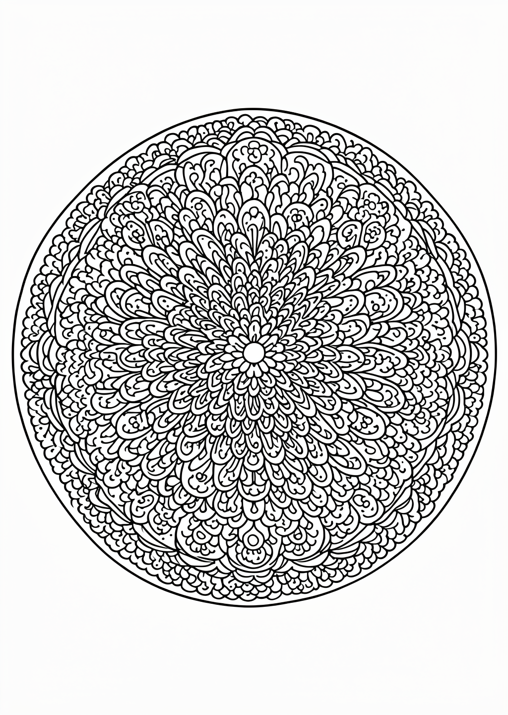 Circle Mandala Coloring Page – line art