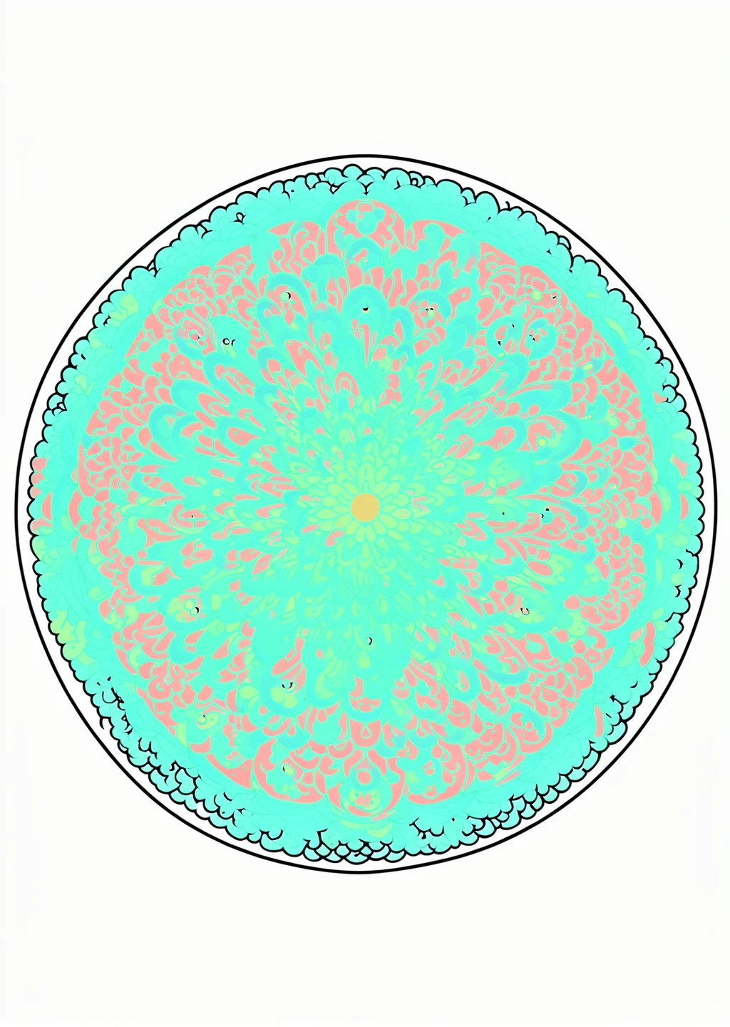 Circle Mandala Coloring Page – colored example