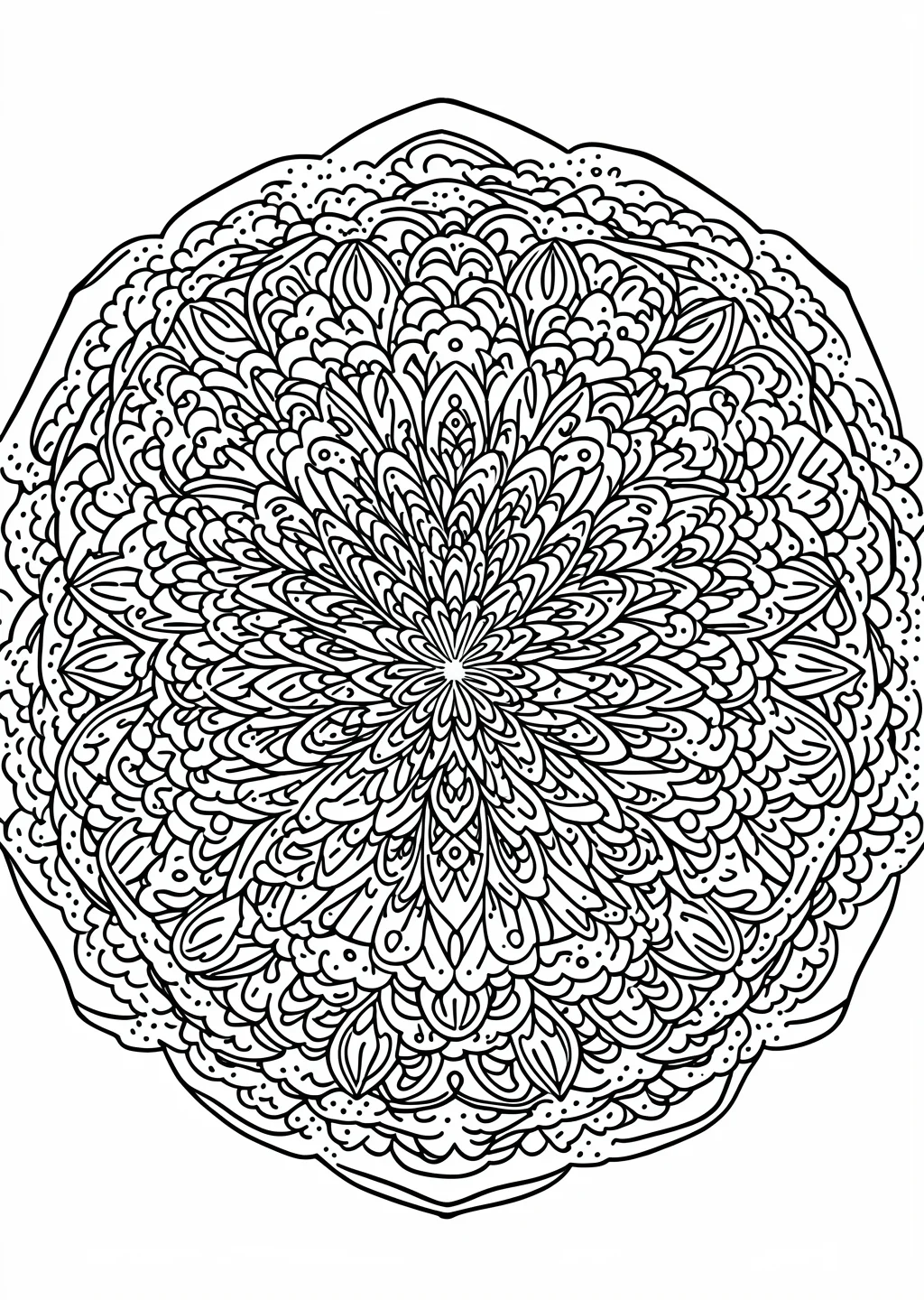 Crystal Mandala Coloring Page