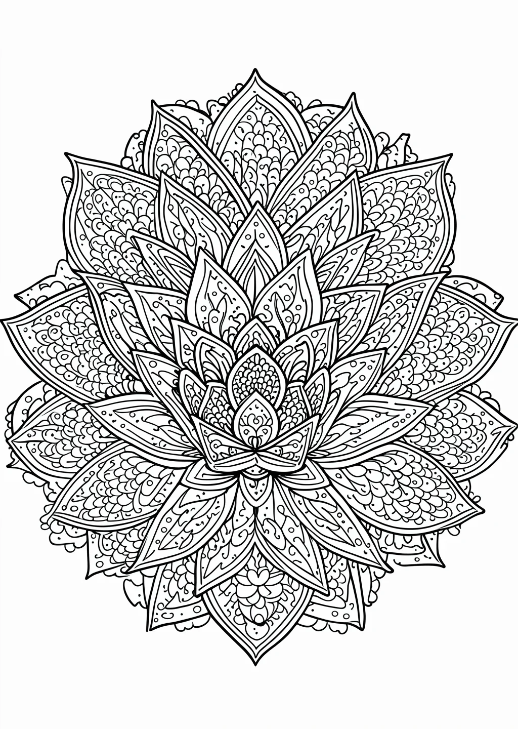 Lotus Mandala Coloring Page