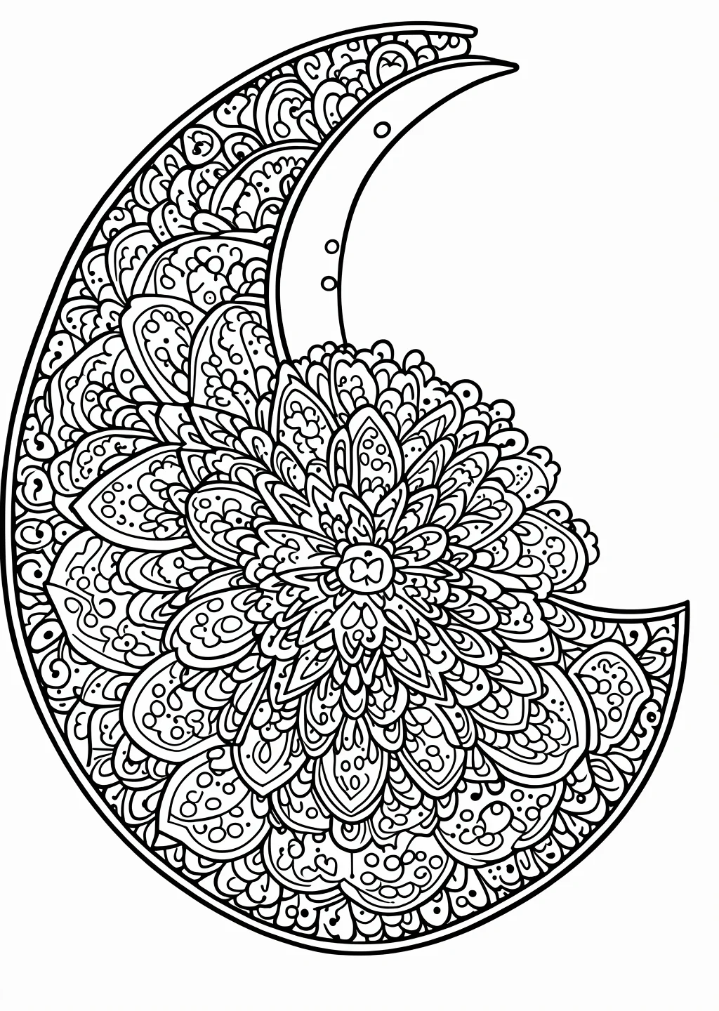 Moon Mandala Coloring Page