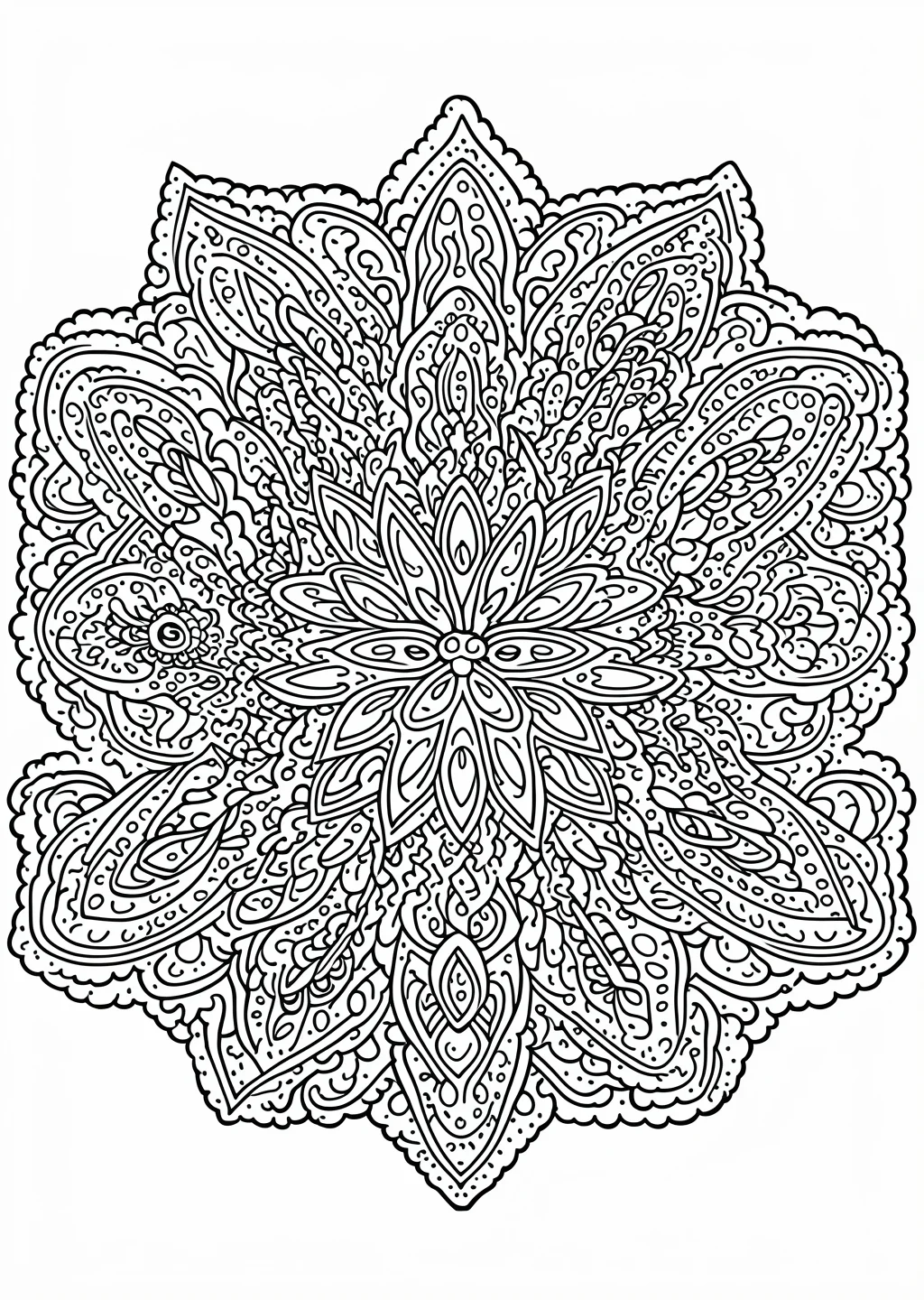 Paisley Mandala Coloring Page