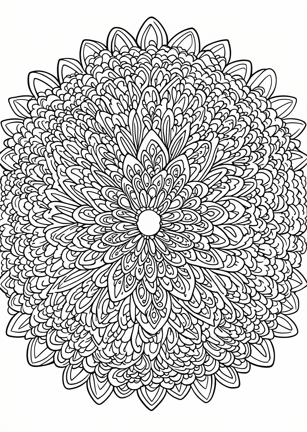 Round Mandala Coloring Page – line art