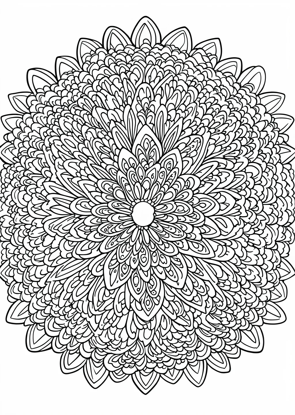 Round Mandala Coloring Page