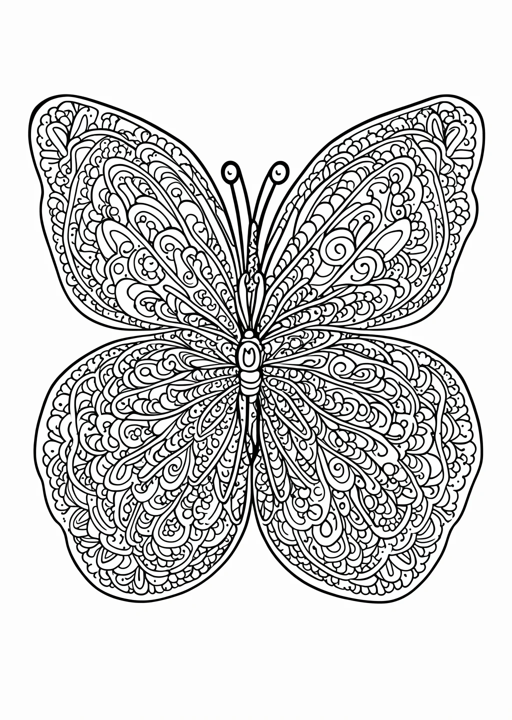 Butterfly Mandala Coloring Page