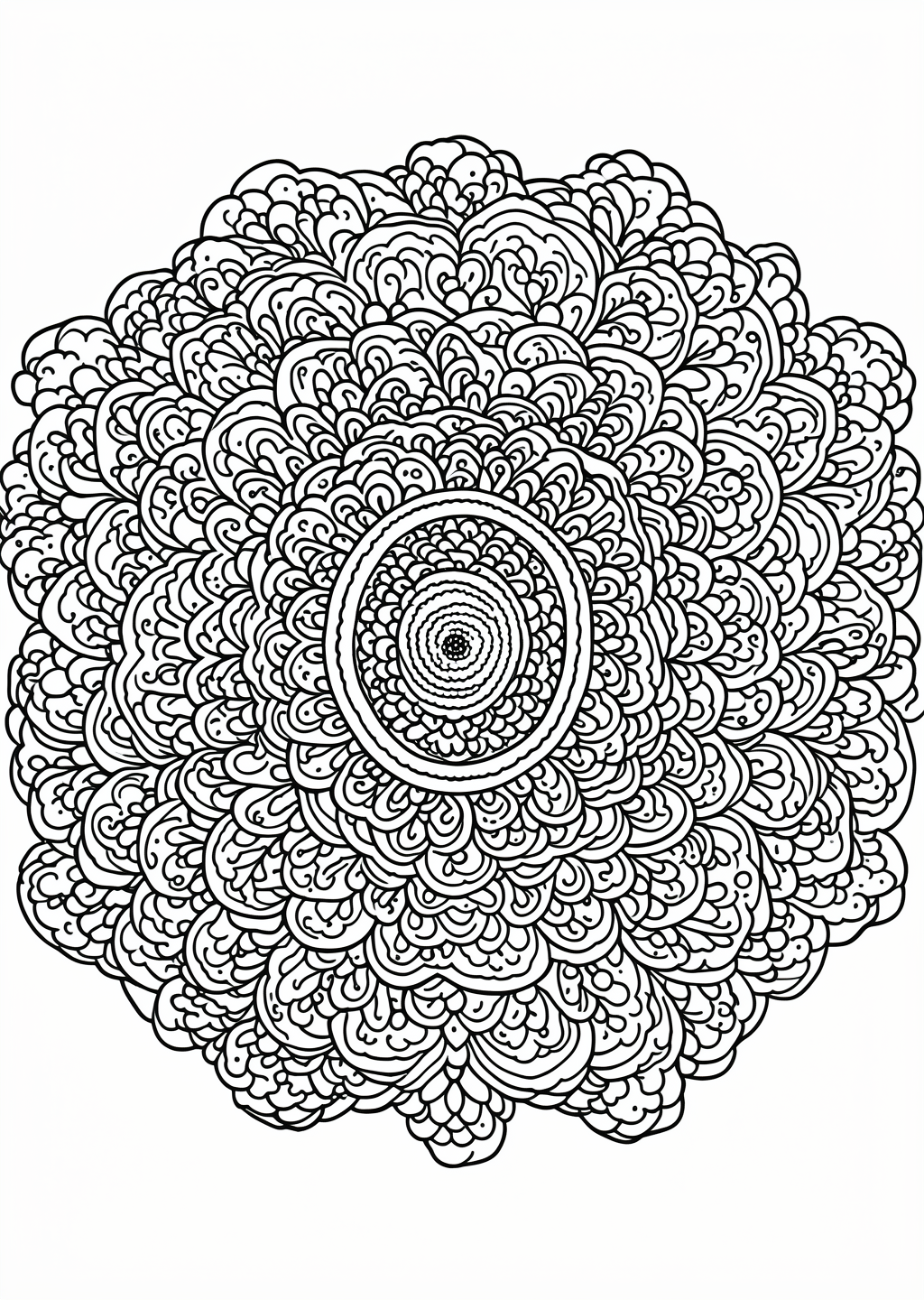 Snail Mandala Coloring Page – line art
