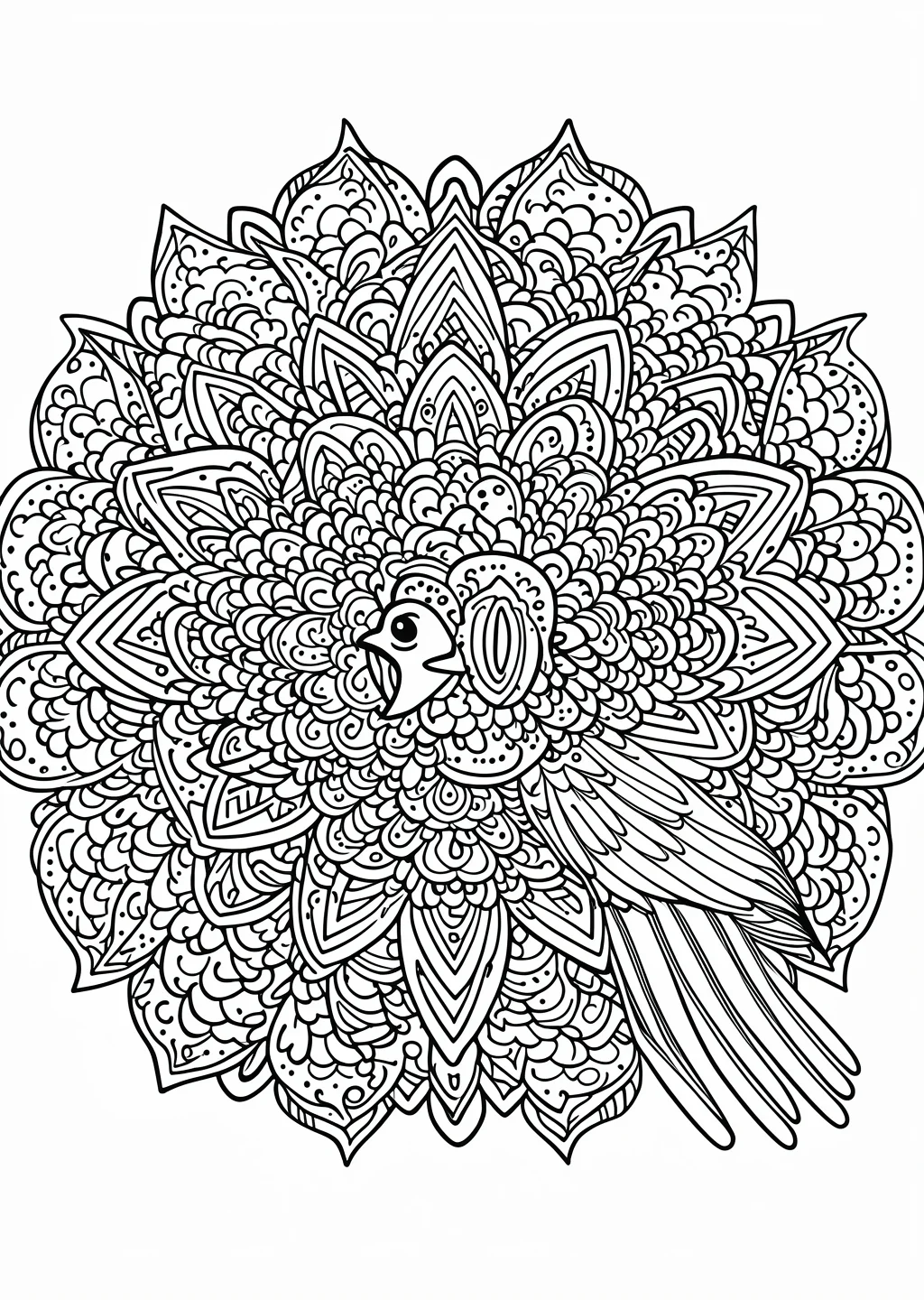 Mandala Voegel Coloring Page