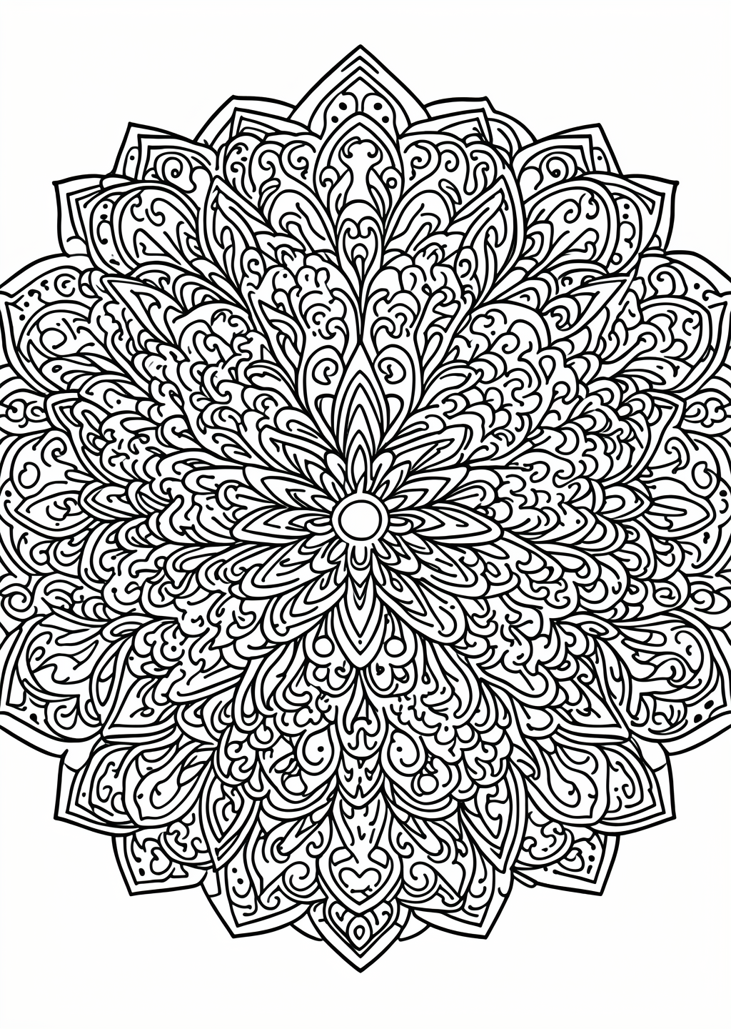 Mandala Christmas Coloring Page – line art