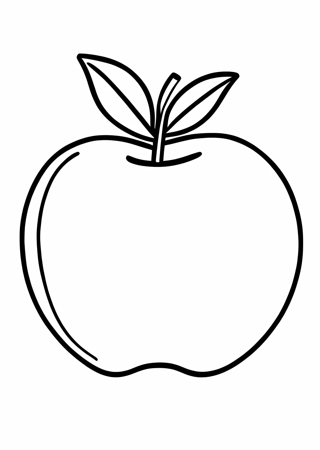 Obst Apfel Coloring Page