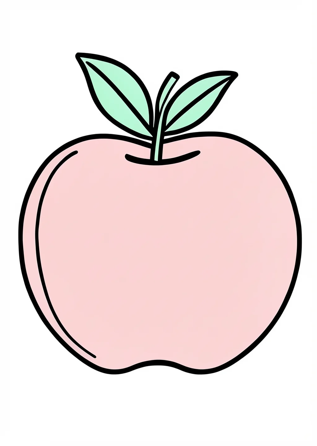 Obst Apfel Coloring Page – colored example