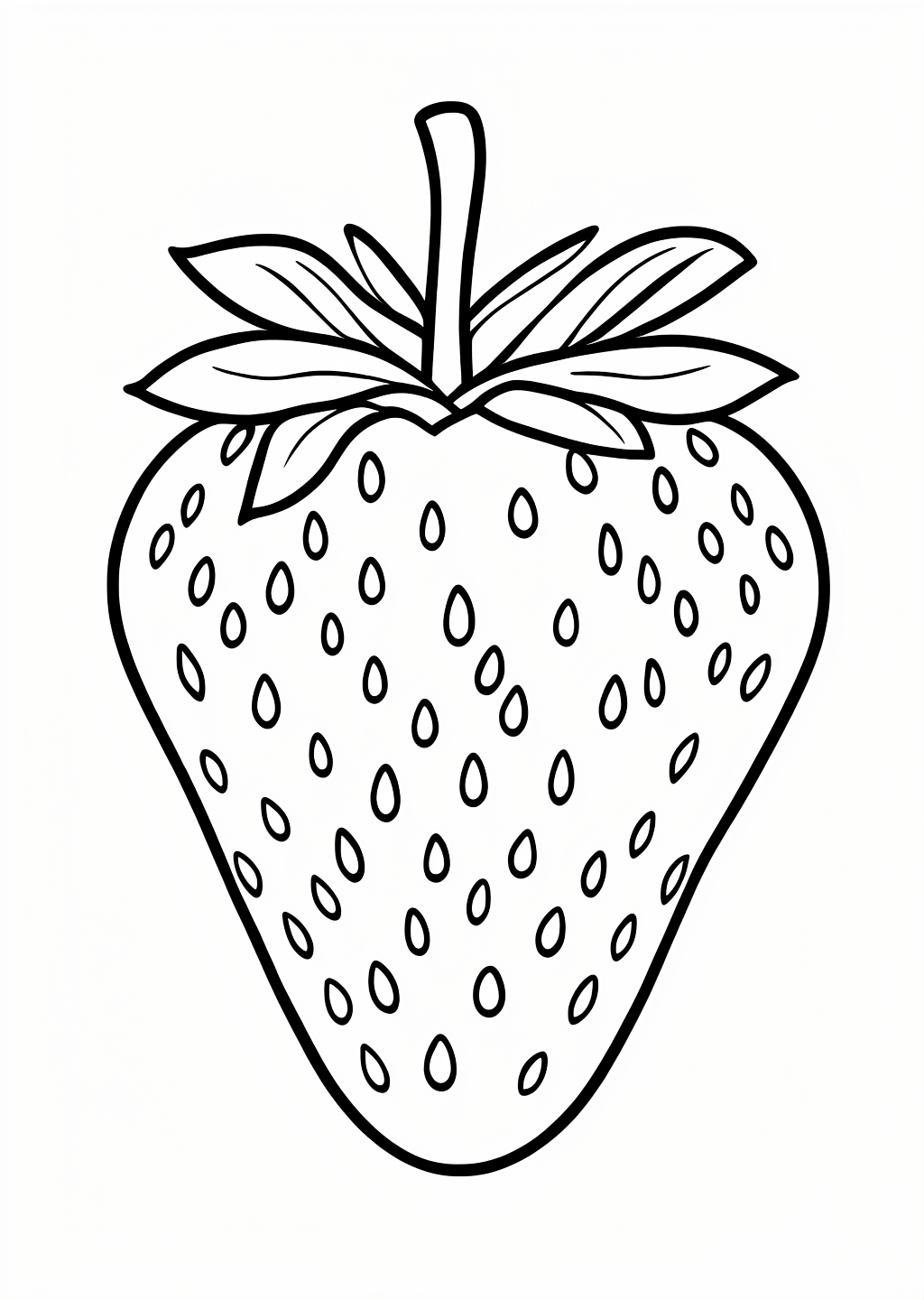 Obst Erdbeere Coloring Page – line art