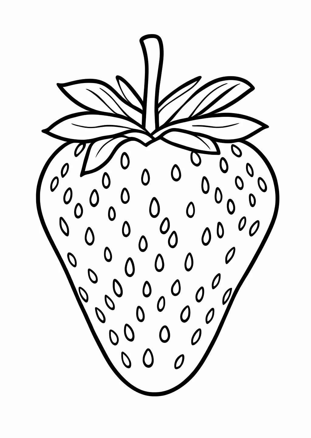 Obst Erdbeere Coloring Page
