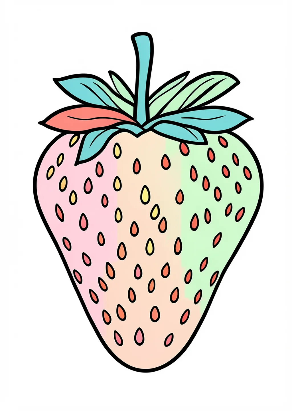 Obst Erdbeere Coloring Page – colored example