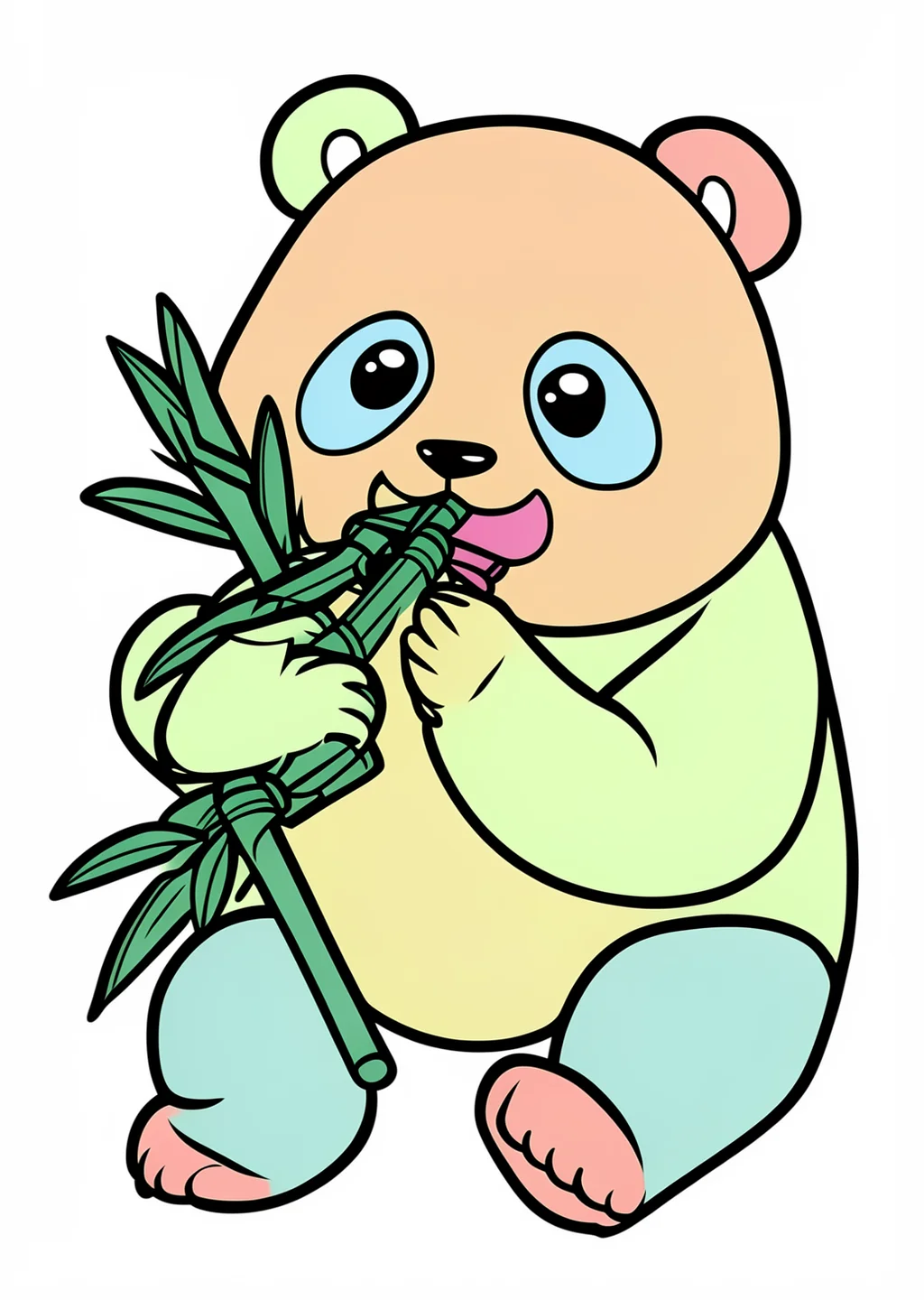 Panda Coloring Page – colored example