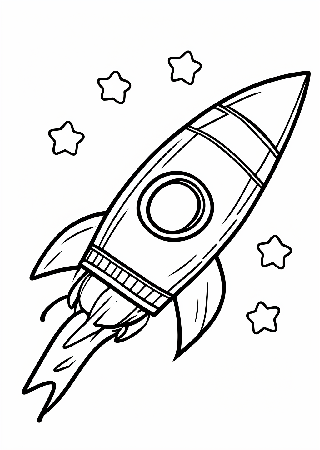 Rocket Coloring Page – line art