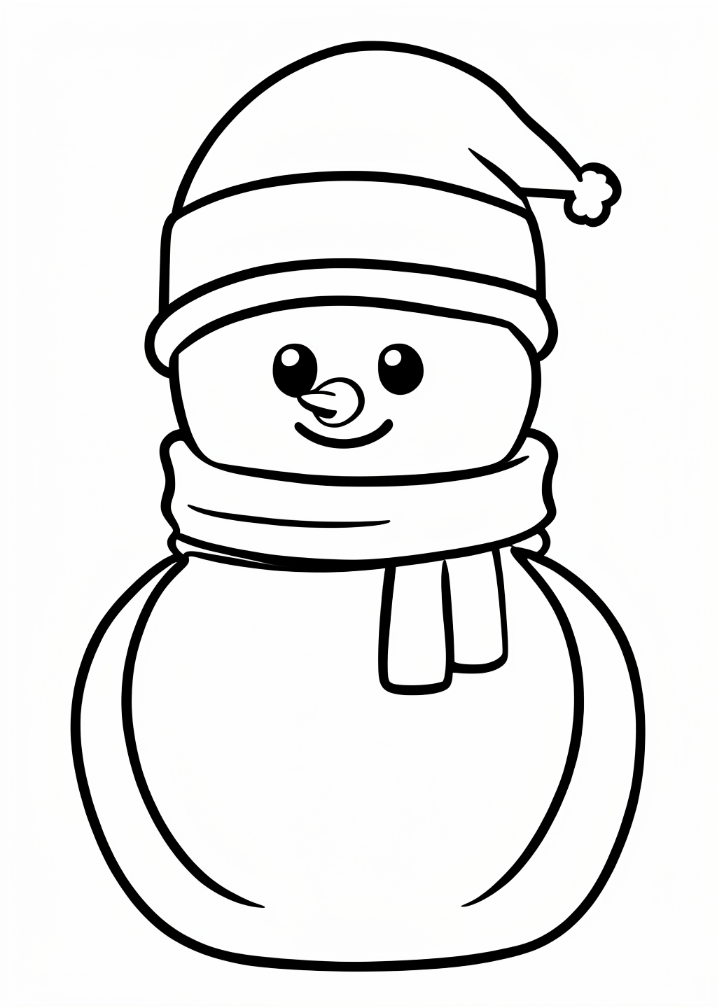 Snowman Coloring Page – line art