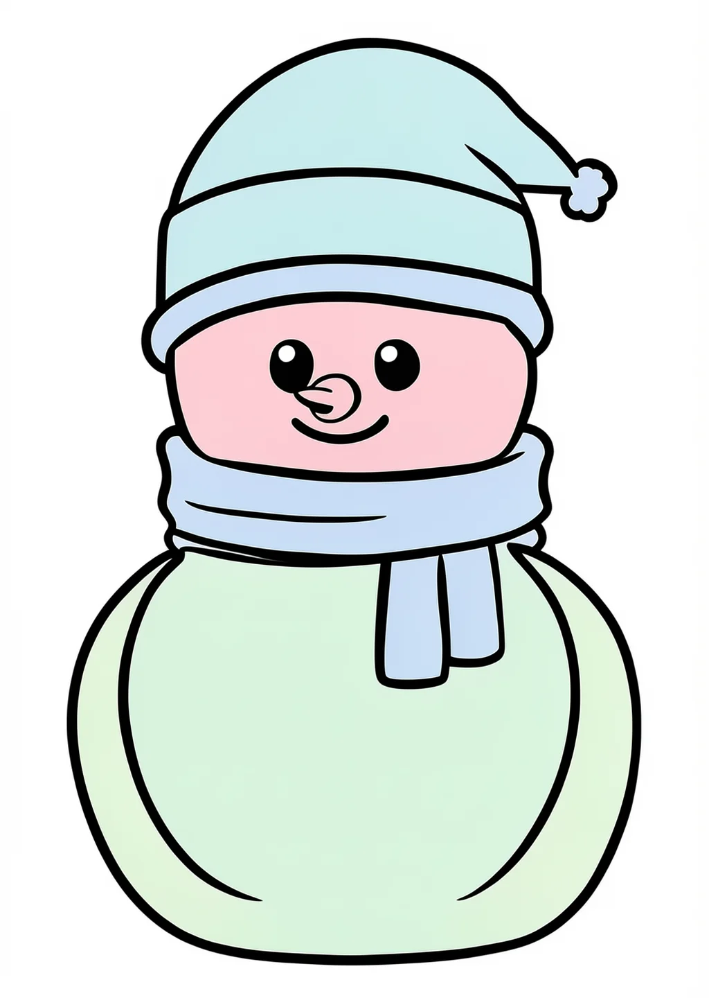 Snowman Coloring Page – colored example