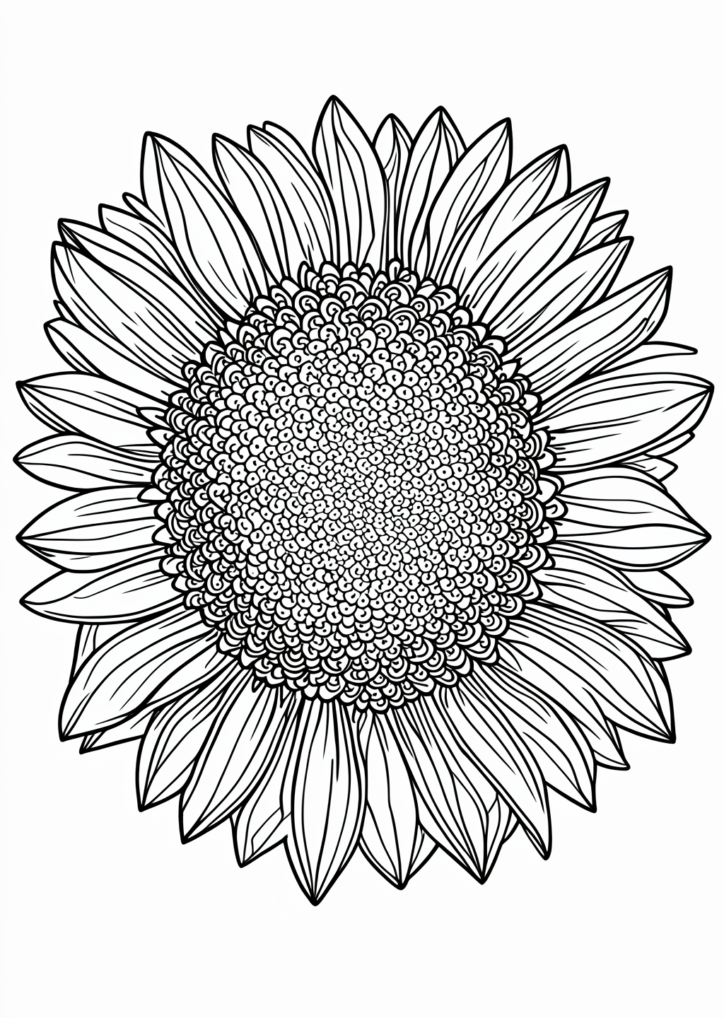 Sunflower Coloring Page – line art