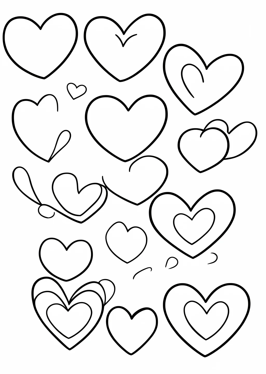 Disegno da colorare: forme di cuore